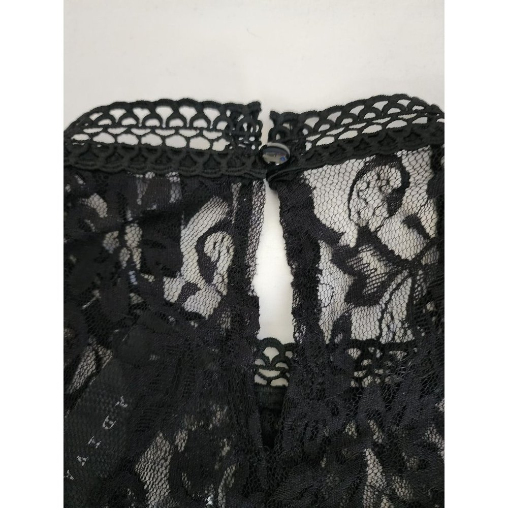 Adiva Women's Black Lace Long Sleeve Blouse Size Small New With Tags - Picture 5 of 13